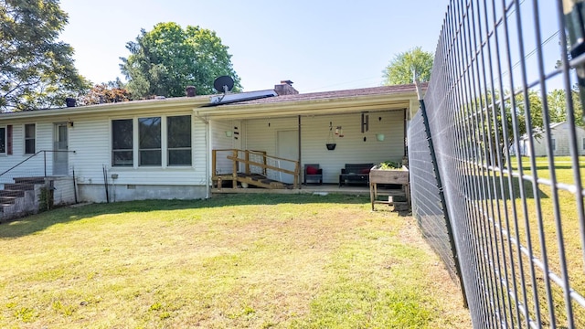 920 Oak St, Thayer, MO 65791 - back of house with a chimney and crawl space