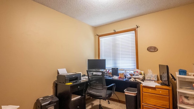 920 Oak St, Thayer, MO 65791 - office area featuring carpet and a textured ceiling
