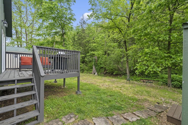 1226 Peace In Valley Rd, Blue Eye, MO 65611 - view of grassy yard featuring a wooden deck
