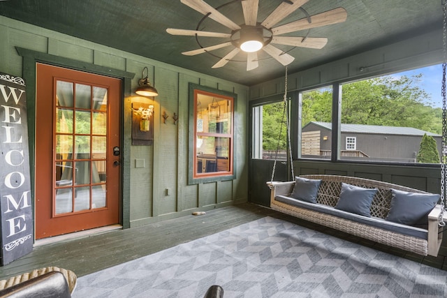 1226 Peace In Valley Rd, Blue Eye, MO 65611 - sunroom / solarium featuring ceiling fan and healthy amount of natural light