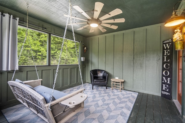 1226 Peace In Valley Rd, Blue Eye, MO 65611 - sunroom / solarium featuring a ceiling fan