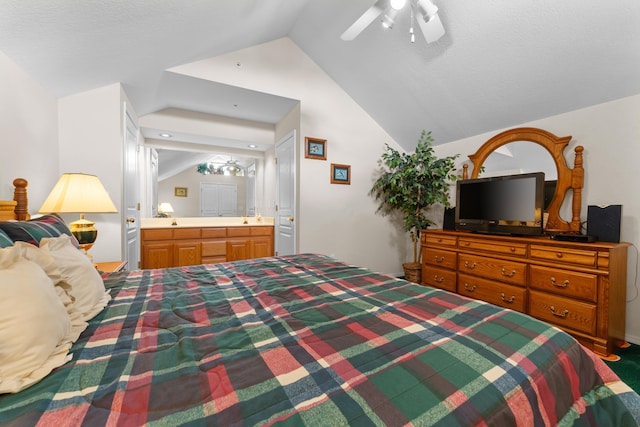 351 Wildwood Dr S Unit 5, Branson, MO 65616 - bedroom featuring lofted ceiling and a ceiling fan