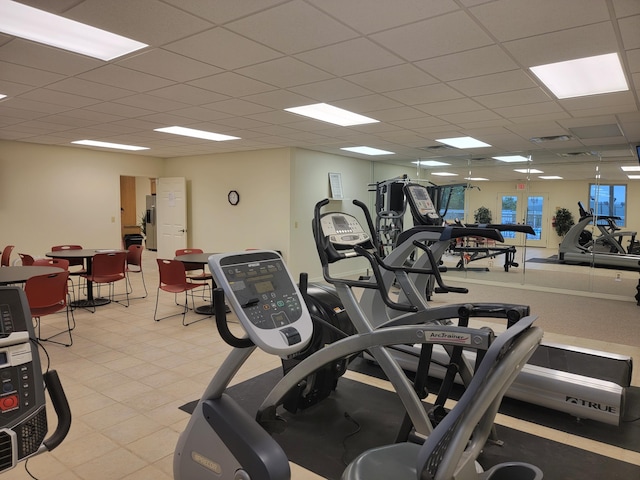 680 Emerald Pointe Dr Unit 6, Hollister, MO 65672 - workout area featuring a paneled ceiling and light floors