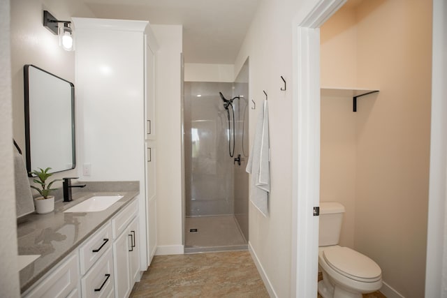 13320 E 1424th Rd, Stockton, MO 65785 - bathroom with a stall shower, double vanity, toilet, and baseboards