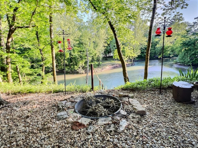 1424 Brown Rd, Van Buren, MO 63965 - water view with an outdoor fire pit