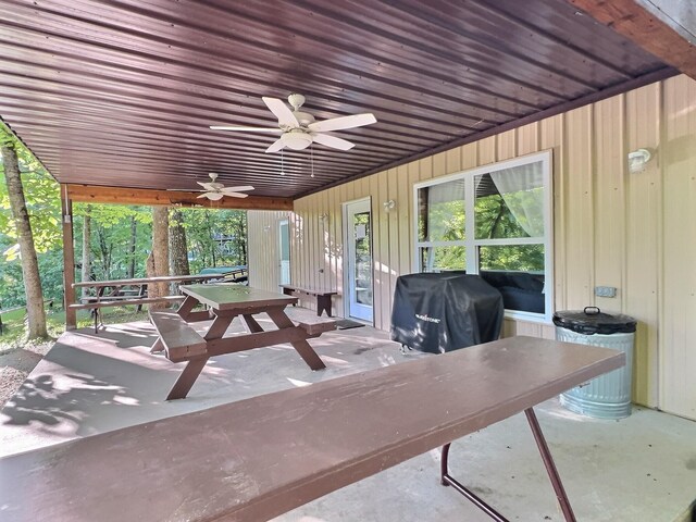 1424 Brown Rd, Van Buren, MO 63965 - view of patio featuring grilling area and ceiling fan