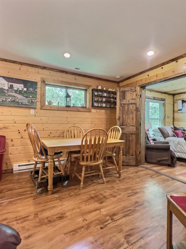 1424 Brown Rd, Van Buren, MO 63965 - dining room with wood walls and wood finished floors