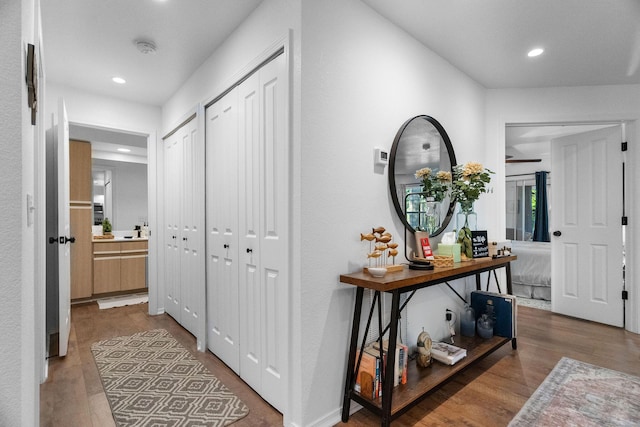 77 Anglers Pointe Unit 4, Branson, MO 65616 - corridor with wood finished floors and recessed lighting