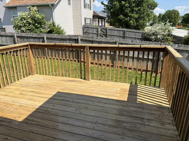 deck featuring a fenced backyard