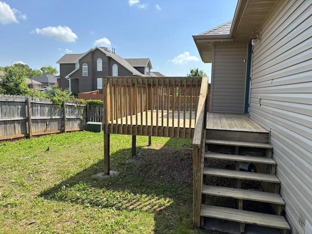 view of yard featuring a deck