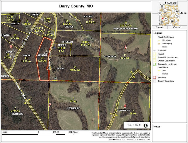 19879 Farm Rd Unit 1043, Exeter, MO 65647 - aerial map of property and surrounding area