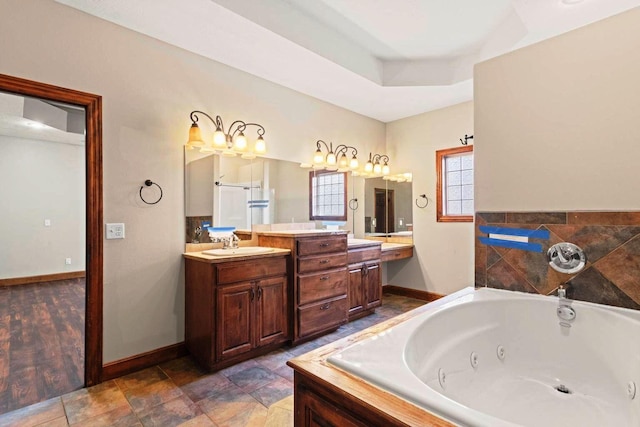1602 E Fairwind, Ozark, MO 65721 - full bath with a jetted tub, baseboards, and vanity