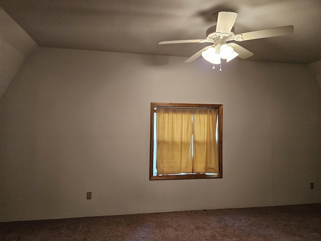 1100 County Road 8270, West Plains, MO 65775 - spare room with carpet flooring, a ceiling fan, and vaulted ceiling