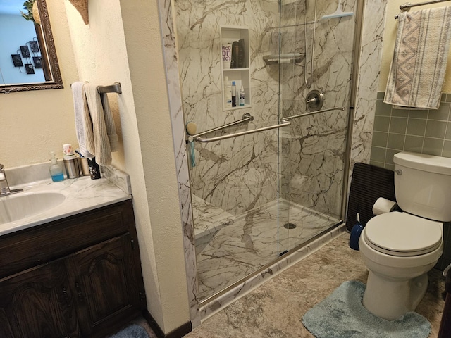1100 County Road 8270, West Plains, MO 65775 - full bath with toilet, a marble finish shower, tile walls, and vanity