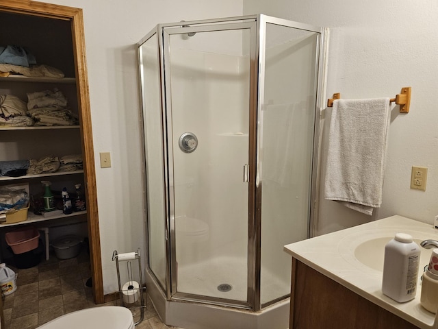 1100 County Road 8270, West Plains, MO 65775 - bathroom with a shower stall, vanity, and toilet