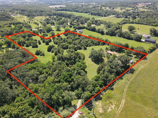 1100 County Road 8270, West Plains, MO 65775 - overview of rural landscape featuring property boundaries highlighted