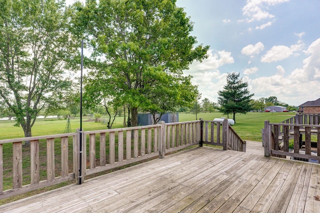 13860 Lawrence Unit 1158, Mount Vernon, MO 65712 - wooden terrace with a lawn