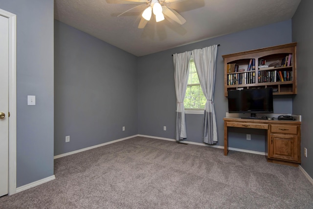 904 W Crater Cir, Nixa, MO 65714 - unfurnished office featuring ceiling fan, carpet flooring, and baseboards