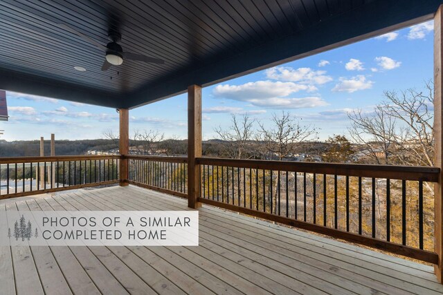 361 Stillwood Dr, Branson, MO 65616 - wooden deck featuring ceiling fan