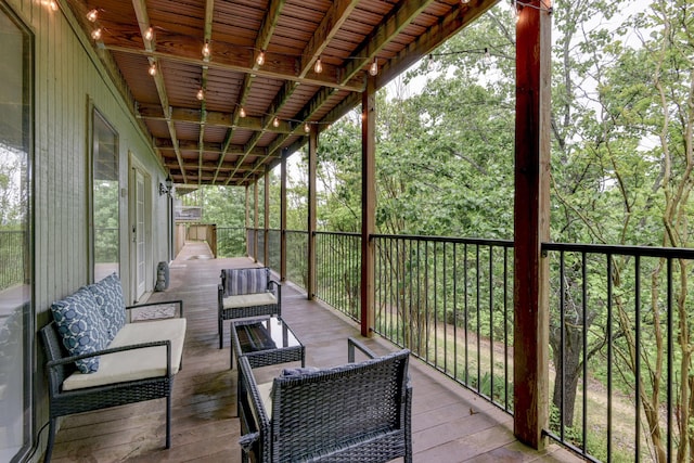 366 Notch Ln Unit 4A, Branson West, MO 65737 - wooden deck with an outdoor hangout area