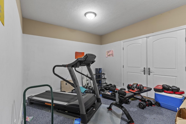 5998 S Parkhaven Ln, Springfield, MO 65810 - exercise area with a textured ceiling