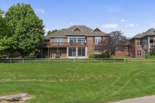 5998 S Parkhaven Ln, Springfield, MO 65810 - back of property with brick siding and a deck