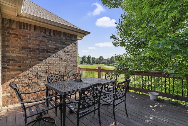 5998 S Parkhaven Ln, Springfield, MO 65810 - wooden terrace featuring outdoor dining space