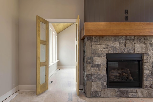 6059 S Clay Ave, Springfield, MO 65810 - detailed view of a stone fireplace and baseboards