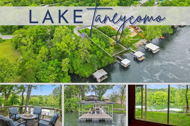 1294 Acacia Club Rd, Hollister, MO 65672 - aerial view of a nearby body of water and a tree filled landscape