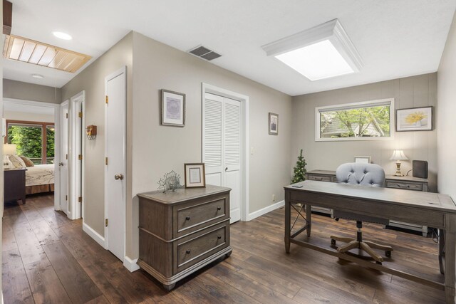 1294 Acacia Club Rd, Hollister, MO 65672 - office space with dark wood-style floors, baseboards, and recessed lighting