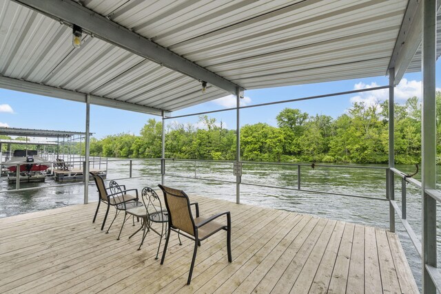 1294 Acacia Club Rd, Hollister, MO 65672 - dock featuring a water view and view of wooded area