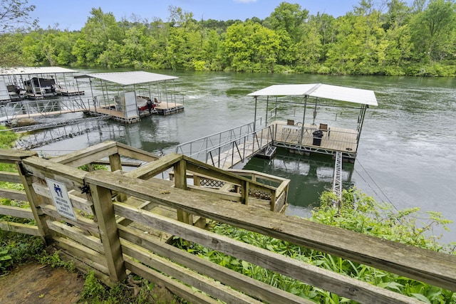 1294 Acacia Club Rd, Hollister, MO 65672 - dock featuring a water view and a view of trees