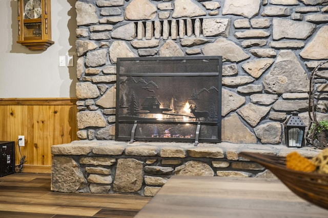 1294 Acacia Club Rd, Hollister, MO 65672 - detailed view of a wainscoted wall and wood finished floors