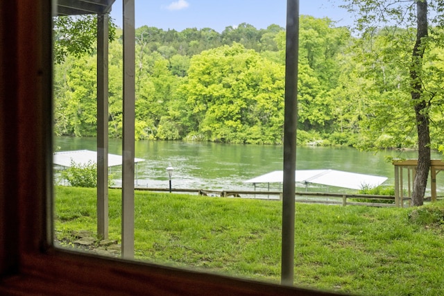 1294 Acacia Club Rd, Hollister, MO 65672 - water view with a forest