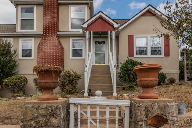view of front of house with stucco siding