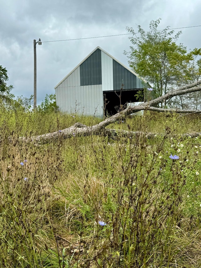 view of pole building