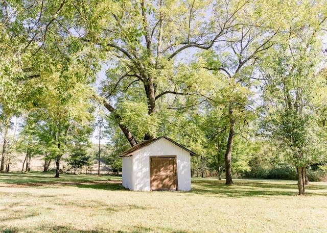 view of shed