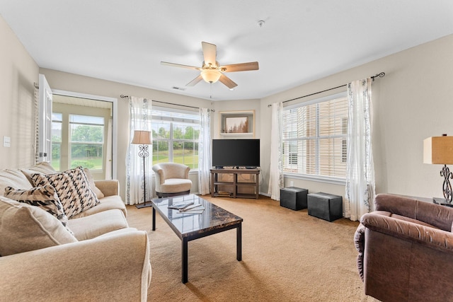 351 S Wildwood Dr Unit 3-2, Branson, MO 65616 - carpeted living area with a ceiling fan