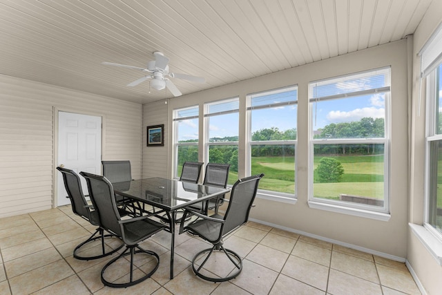 351 S Wildwood Dr Unit 3-2, Branson, MO 65616 - sunroom featuring tile patterned floors, plenty of natural light, wooden ceiling, view of golf course, and baseboards