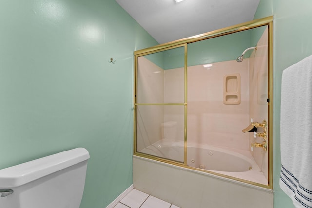 351 S Wildwood Dr Unit 3-2, Branson, MO 65616 - full bathroom featuring shower / bath combination with glass door, tile patterned flooring, and toilet
