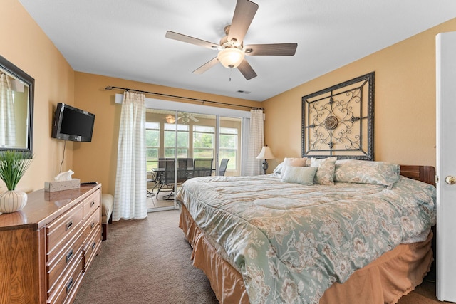 351 S Wildwood Dr Unit 3-2, Branson, MO 65616 - carpeted bedroom featuring access to outside and ceiling fan