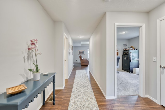 358 W Granada St, Republic, MO 65738 - hallway featuring dark wood-style floors, baseboards, and recessed lighting