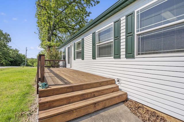 deck featuring a yard