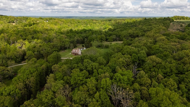 aerial view of a heavily wooded area