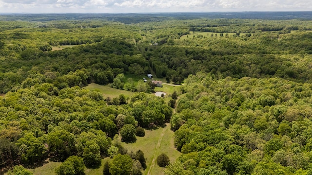 bird's eye view of a heavily wooded area