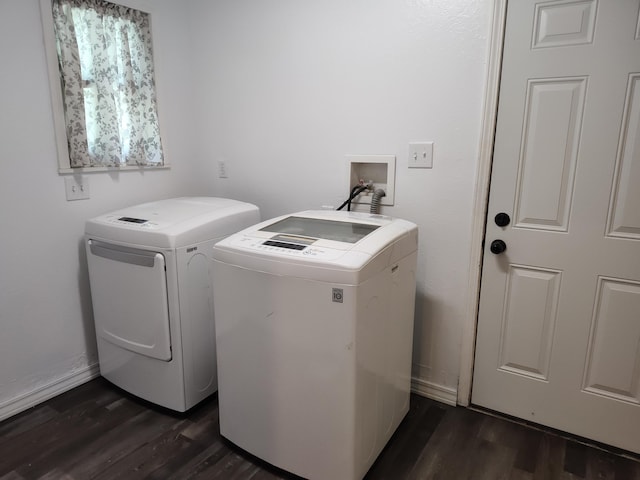 4181 S 105th Rd, Bolivar, MO 65613 - laundry area with washing machine and clothes dryer and dark wood-style floors