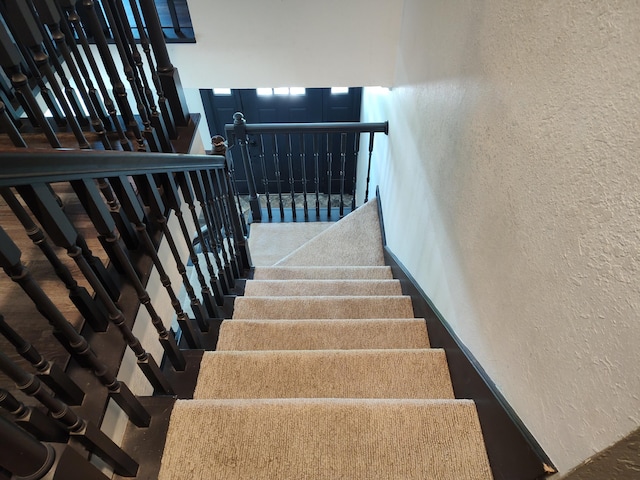 4181 S 105th Rd, Bolivar, MO 65613 - stairs with a textured wall