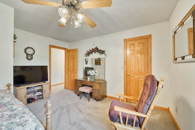 9169 W Farm Road 60, Willard, MO 65781 - bedroom with light colored carpet, baseboards, and ceiling fan