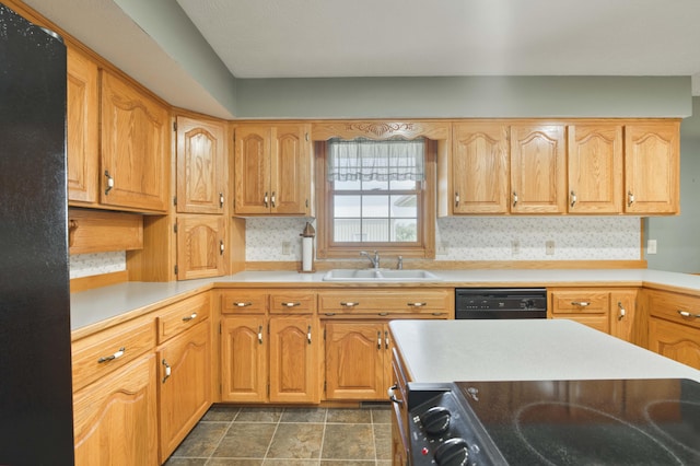 9169 W Farm Road 60, Willard, MO 65781 - kitchen with a sink, black appliances, light countertops, and backsplash
