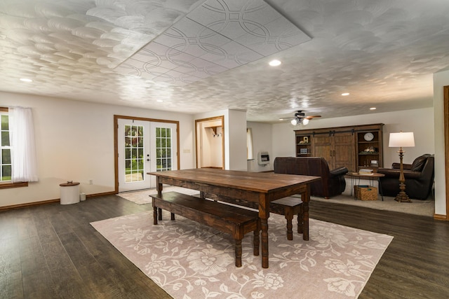 4216 Skyline Rd, Seymour, MO 65746 - dining room featuring baseboards, plenty of natural light, wood finished floors, and recessed lighting